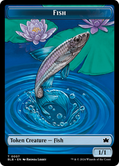 Fish // Iridescent Vinelasher Double-Sided Token [Bloomburrow Tokens] | Exor Games Dartmouth