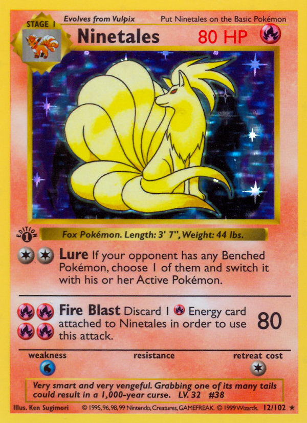 Ninetales (12/102) (Shadowless) [Base Set 1st Edition] | Exor Games Dartmouth