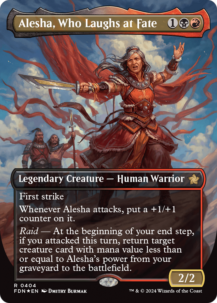 Alesha, Who Laughs at Fate (Borderless) (Mana Foil) [Foundations] | Exor Games Dartmouth