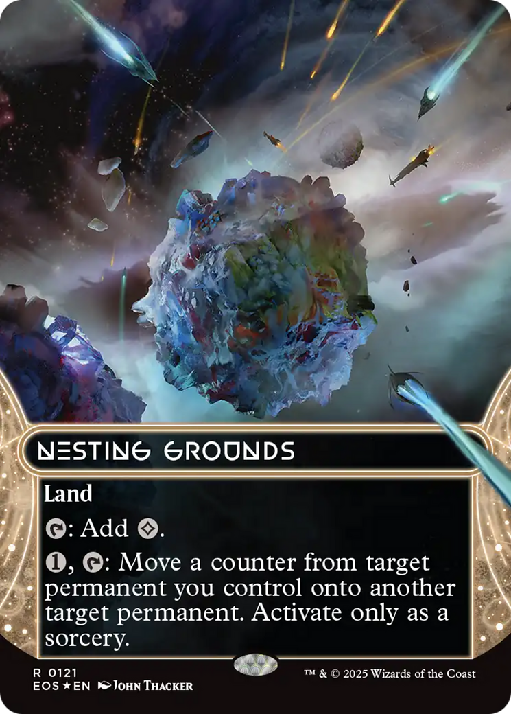 Nesting Grounds (0121) (Borderless) (Galaxy Foil) [Edge of Eternities: Stellar Sights] | Exor Games Dartmouth