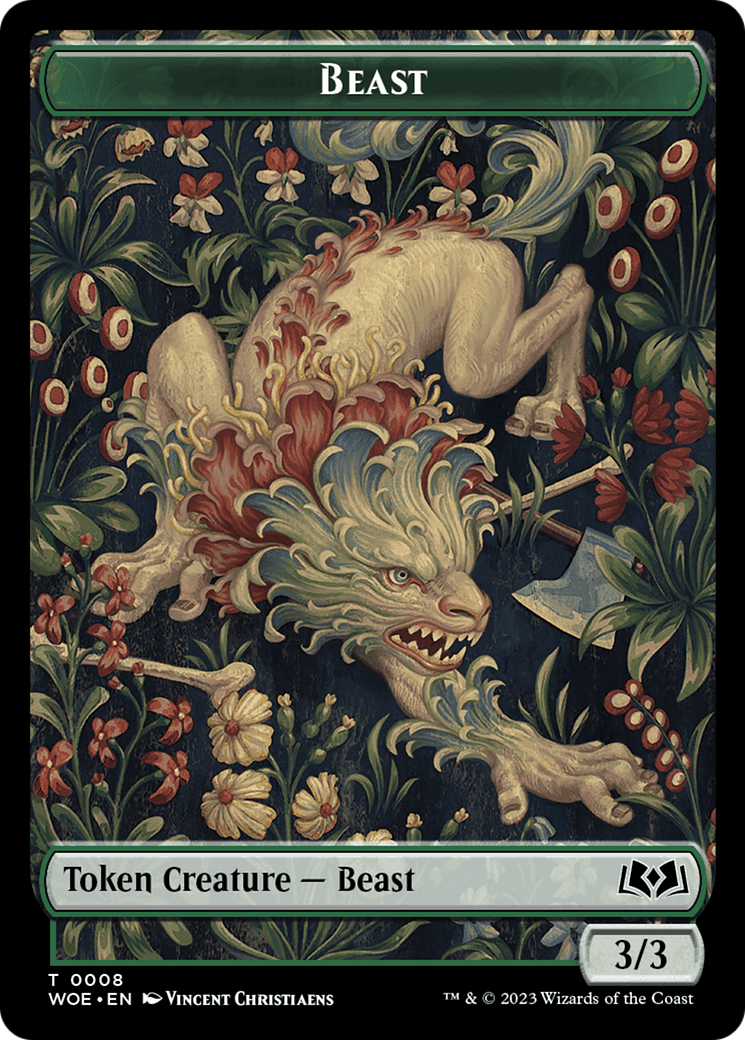 Beast Token [Wilds of Eldraine Tokens] | Exor Games Dartmouth