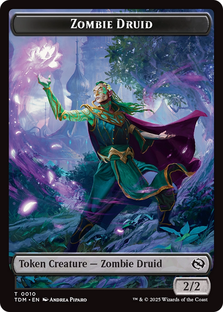 Treasure // Zombie Druid Double-Sided Token [Tarkir: Dragonstorm Tokens] | Exor Games Dartmouth