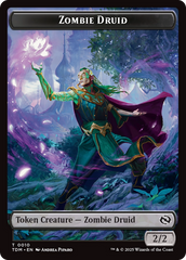 Zombie Druid // Treasure Double-Sided Token [Tarkir: Dragonstorm Tokens] | Exor Games Dartmouth