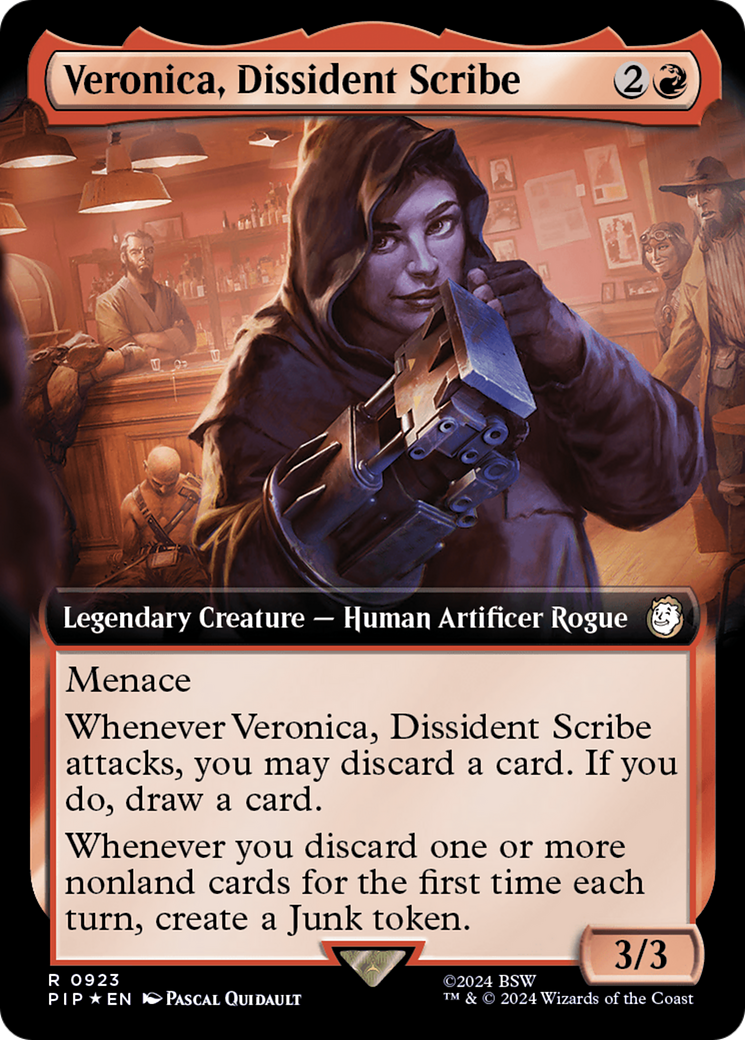 Veronica, Dissident Scribe (Extended Art) (Surge Foil) [Fallout] | Exor Games Dartmouth