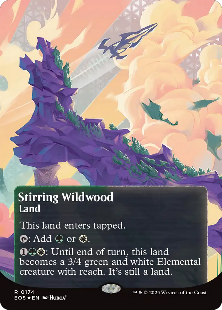 Stirring Wildwood (0174) (Borderless) (Galaxy Foil) [Edge of Eternities: Stellar Sights] | Exor Games Dartmouth