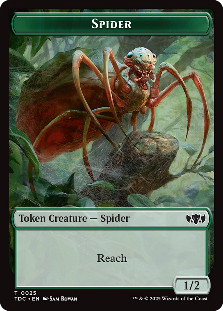 Wall // Spider Double-Sided Token [Tarkir: Dragonstorm Commander Tokens] | Exor Games Dartmouth