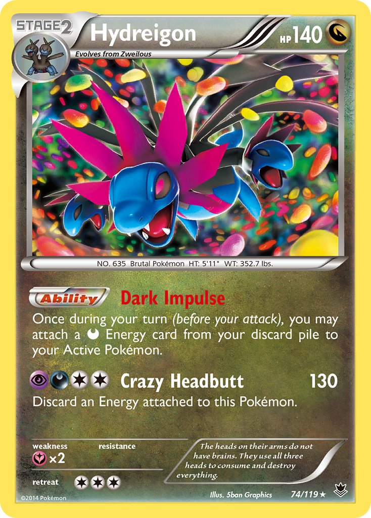 Hydreigon (74/119) (Cosmos Holo) (Blister Exclusive) [XY: Phantom Forces] | Exor Games Dartmouth