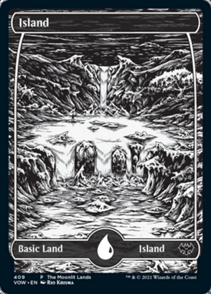 Island (The Moonlit Lands) (Foil Etched) [Innistrad: Crimson Vow Promos] | Exor Games Dartmouth