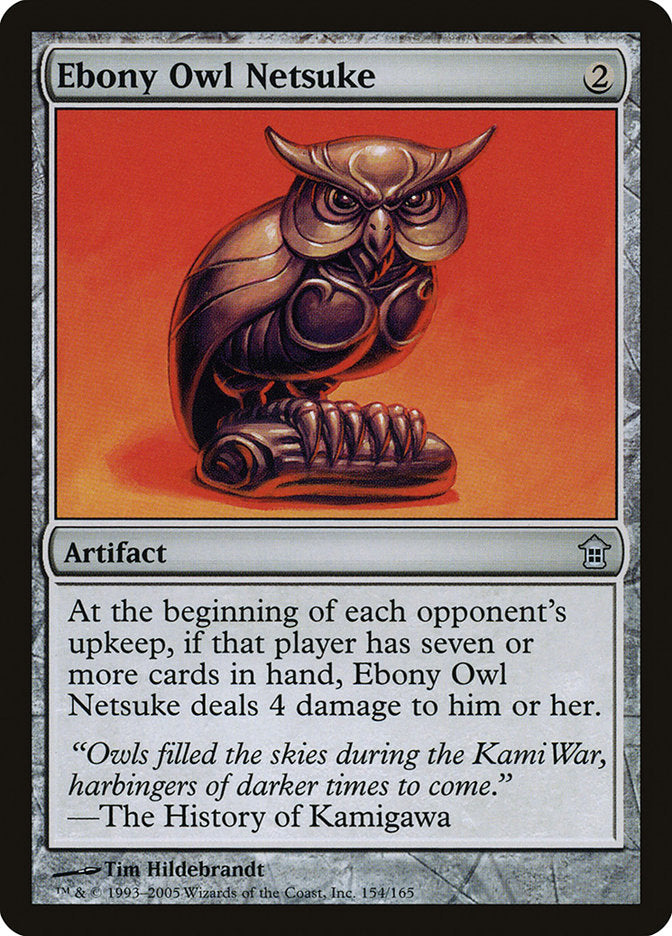 Ebony Owl Netsuke [Saviors of Kamigawa] | Exor Games Dartmouth