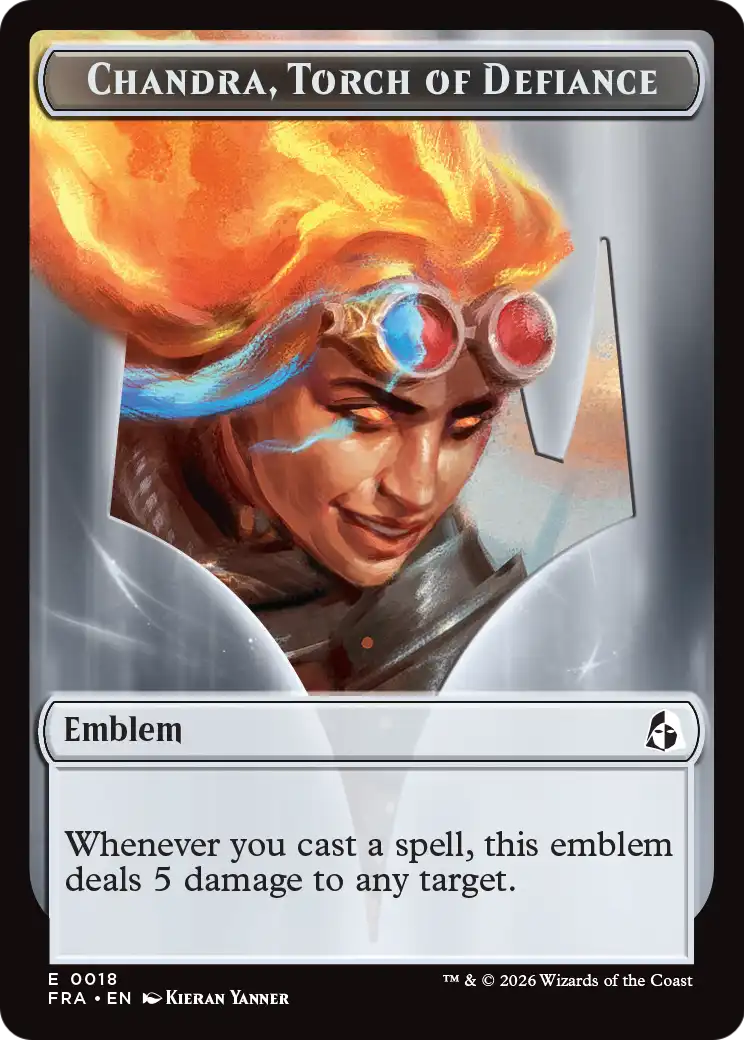 Chandra, Chill of Compliance // Chandra, Torch of Defiance Double-Sided Token [Reality Fracture Tokens] | Exor Games Dartmouth
