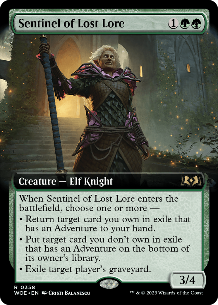 Sentinel of Lost Lore (Extended Art) [Wilds of Eldraine] | Exor Games Dartmouth