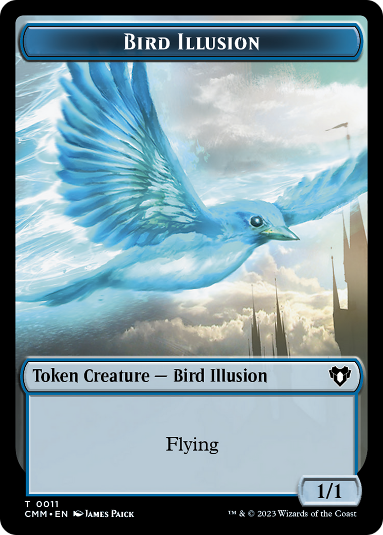 Bird // Bird Illusion Double-Sided Token [Commander Masters Tokens] | Exor Games Dartmouth