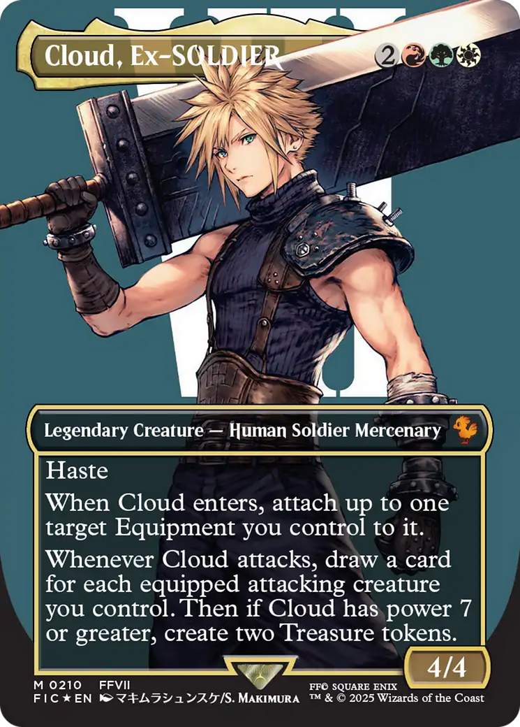 Cloud, Ex-SOLDIER (Borderless) (Surge Foil) [FINAL FANTASY Commander] | Exor Games Dartmouth