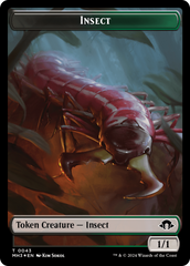 Insect (0043) (Ripple Foil) // Zombie Double-Sided Token [Modern Horizons 3 Tokens] | Exor Games Dartmouth