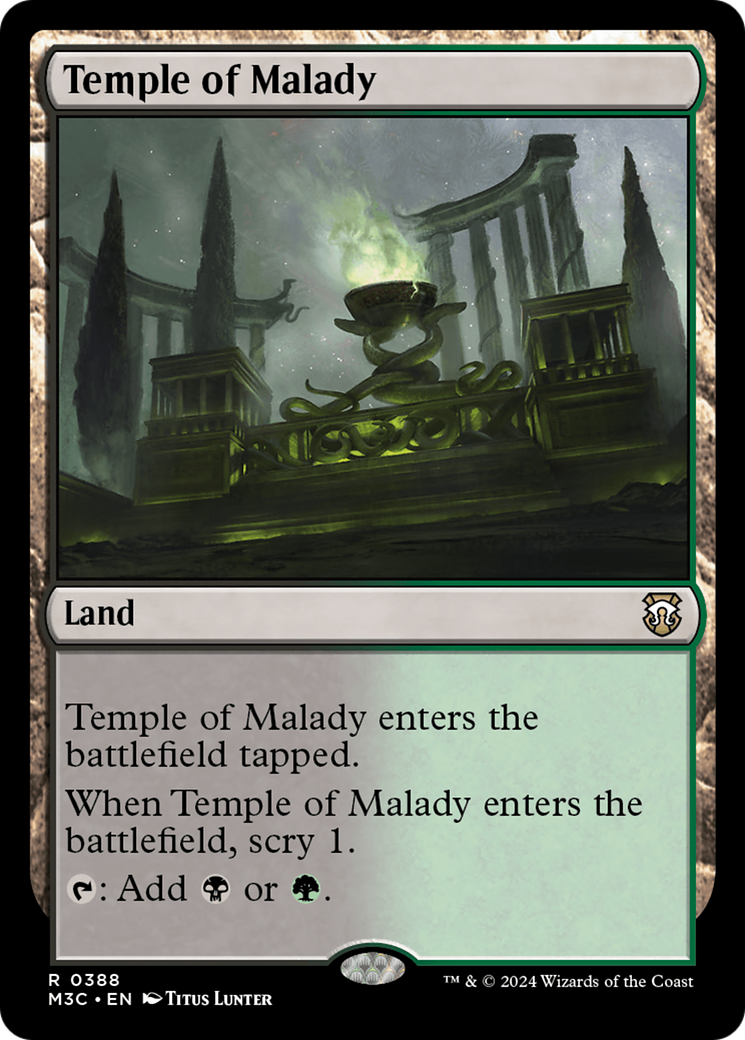 Temple of Malady (Ripple Foil) [Modern Horizons 3 Commander] | Exor Games Dartmouth