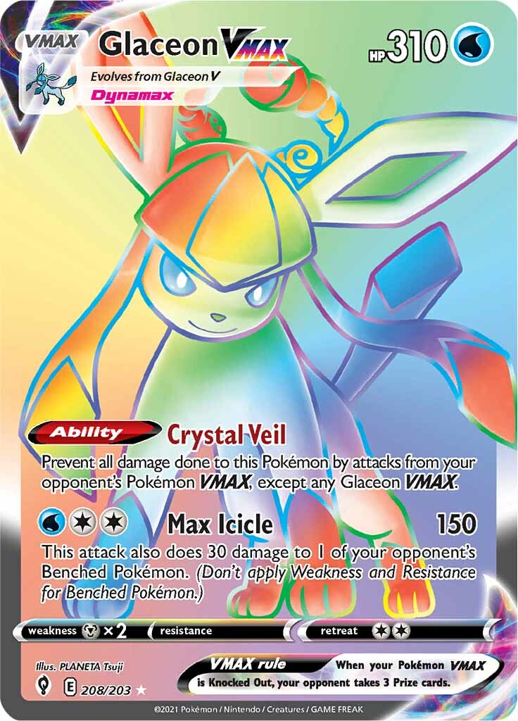 Glaceon VMAX (208/203) [Sword & Shield: Evolving Skies] | Exor Games Dartmouth