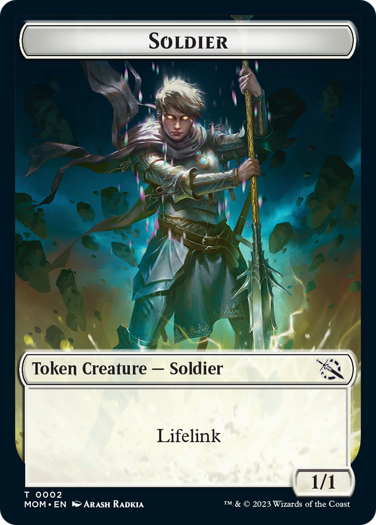 Soldier // Teferi Akosa of Zhalfir Emblem Double-Sided Token [March of the Machine Tokens] | Exor Games Dartmouth