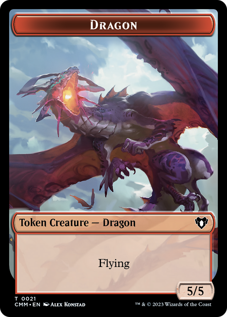 Eldrazi Spawn // Dragon (0021) Double-Sided Token [Commander Masters Tokens] | Exor Games Dartmouth