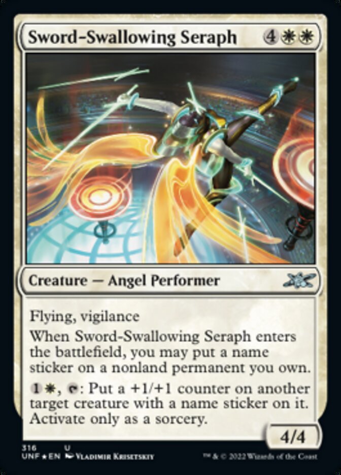 Sword-Swallowing Seraph (Galaxy Foil) [Unfinity] | Exor Games Dartmouth