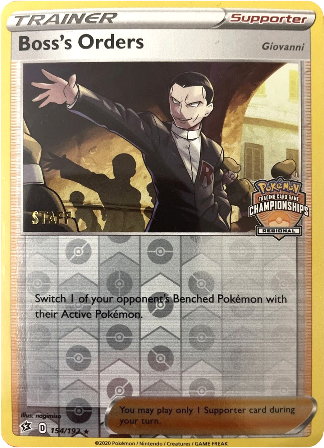 Boss's Orders (154/192) (Staff Regional Championships) [League & Championship Cards] | Exor Games Dartmouth