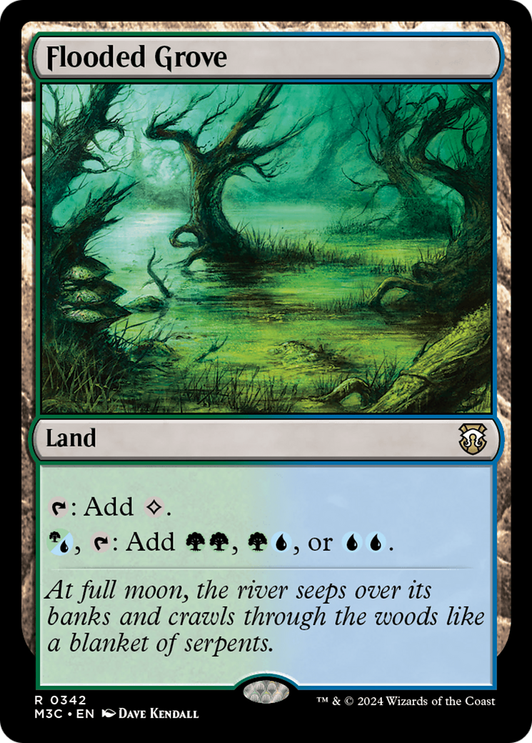 Flooded Grove (Ripple Foil) [Modern Horizons 3 Commander] | Exor Games Dartmouth