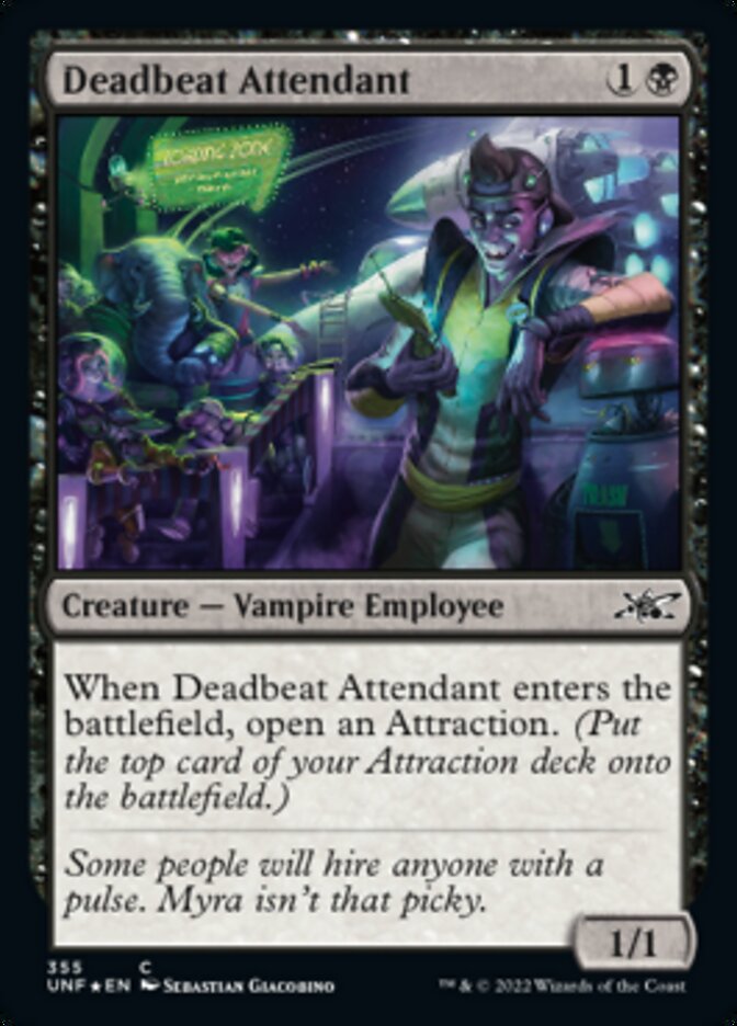 Deadbeat Attendant (Galaxy Foil) [Unfinity] | Exor Games Dartmouth