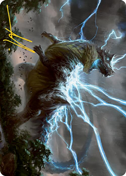 Thrasta, Tempest's Roar Art Card (41) (Gold-Stamped Signature) [Modern Horizons 2 Art Series] | Exor Games Dartmouth