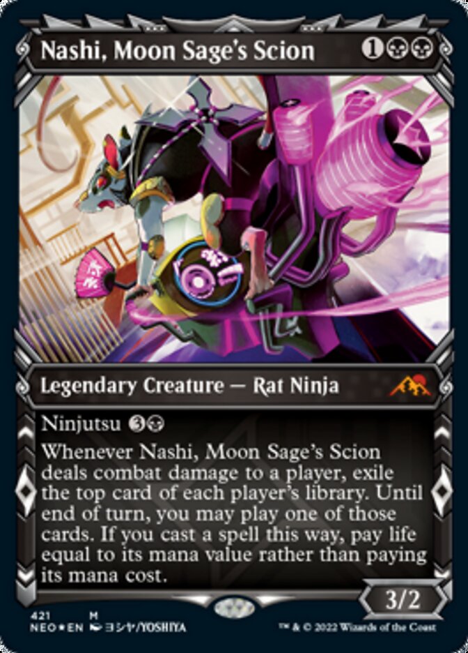 Nashi, Moon Sage's Scion (Showcase) (Foil Etched) [Kamigawa: Neon Dynasty] | Exor Games Dartmouth