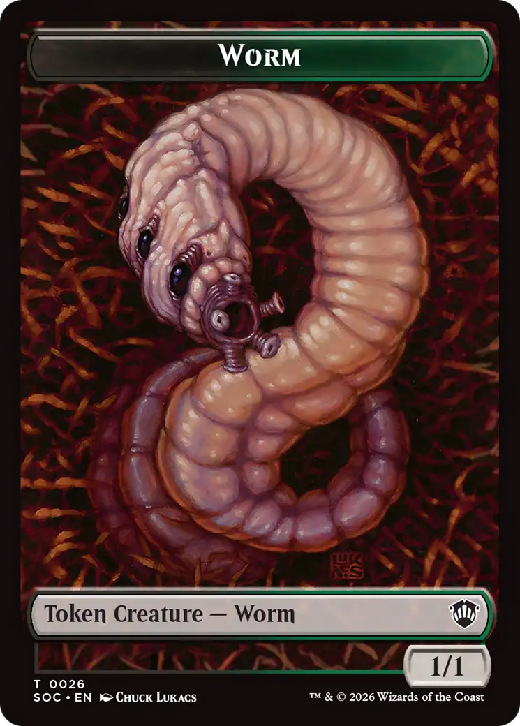 Eldrazi Spawn // Worm Double-Sided Token [Secrets of Strixhaven Commander Tokens] | Exor Games Dartmouth