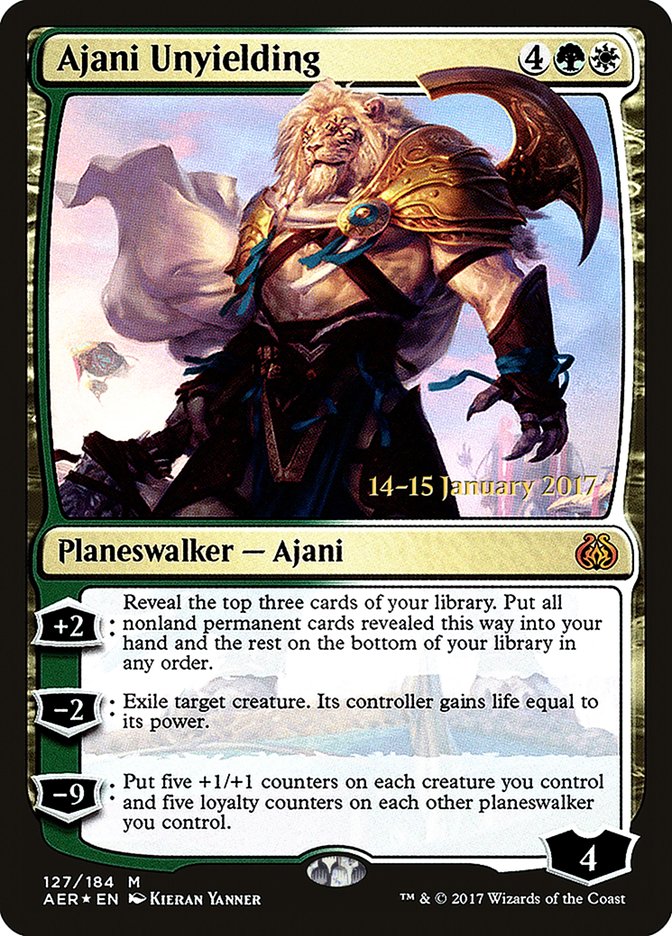 Ajani Unyielding [Aether Revolt Prerelease Promos] | Exor Games Dartmouth