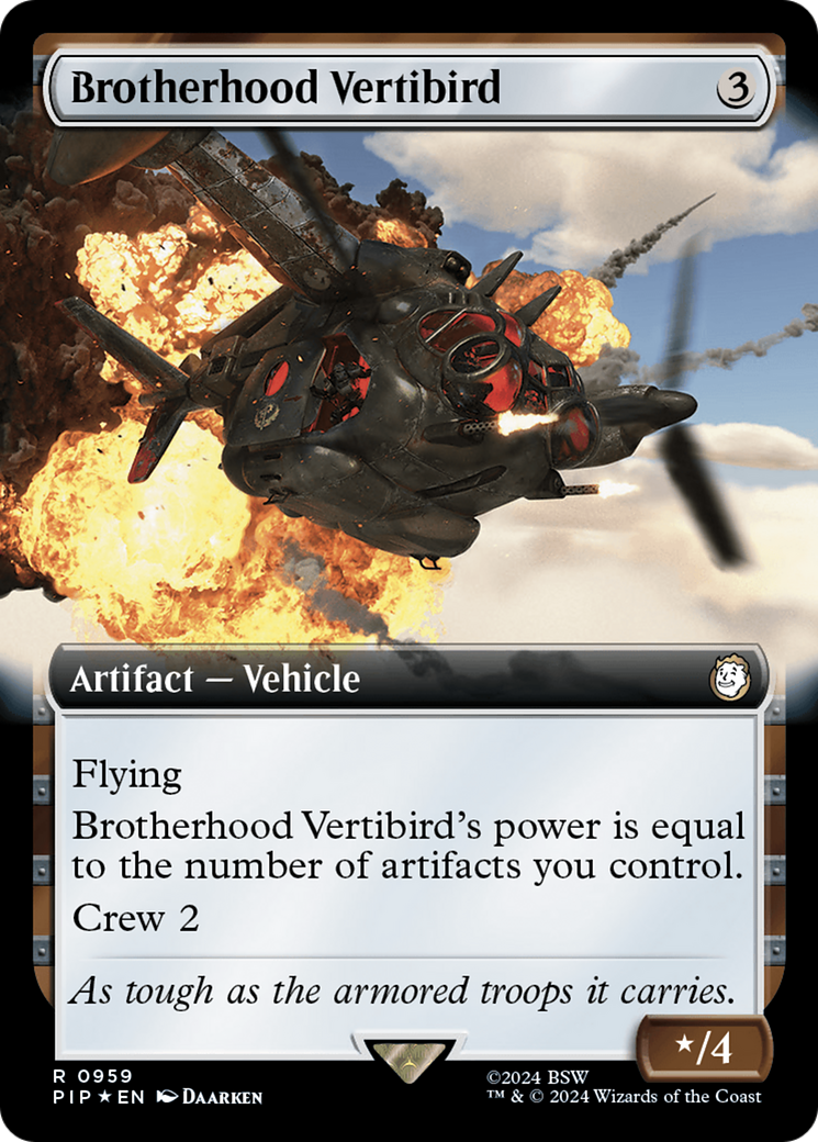 Brotherhood Vertibird (Extended Art) (Surge Foil) [Fallout] | Exor Games Dartmouth