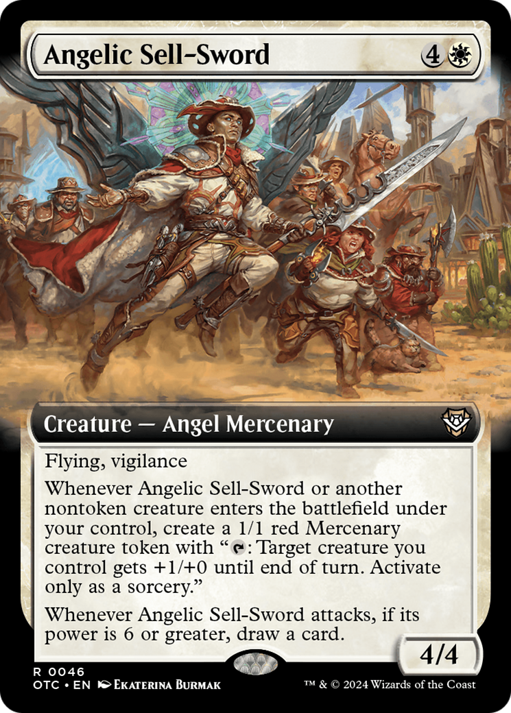 Angelic Sell-Sword (Extended Art) [Outlaws of Thunder Junction Commander] | Exor Games Dartmouth