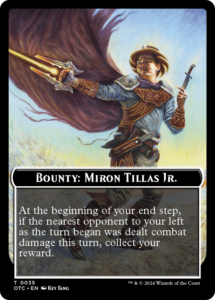 Bounty: Miron Tillas Jr. // Bounty Rules Double-Sided Token [Outlaws of Thunder Junction Commander Tokens] | Exor Games Dartmouth