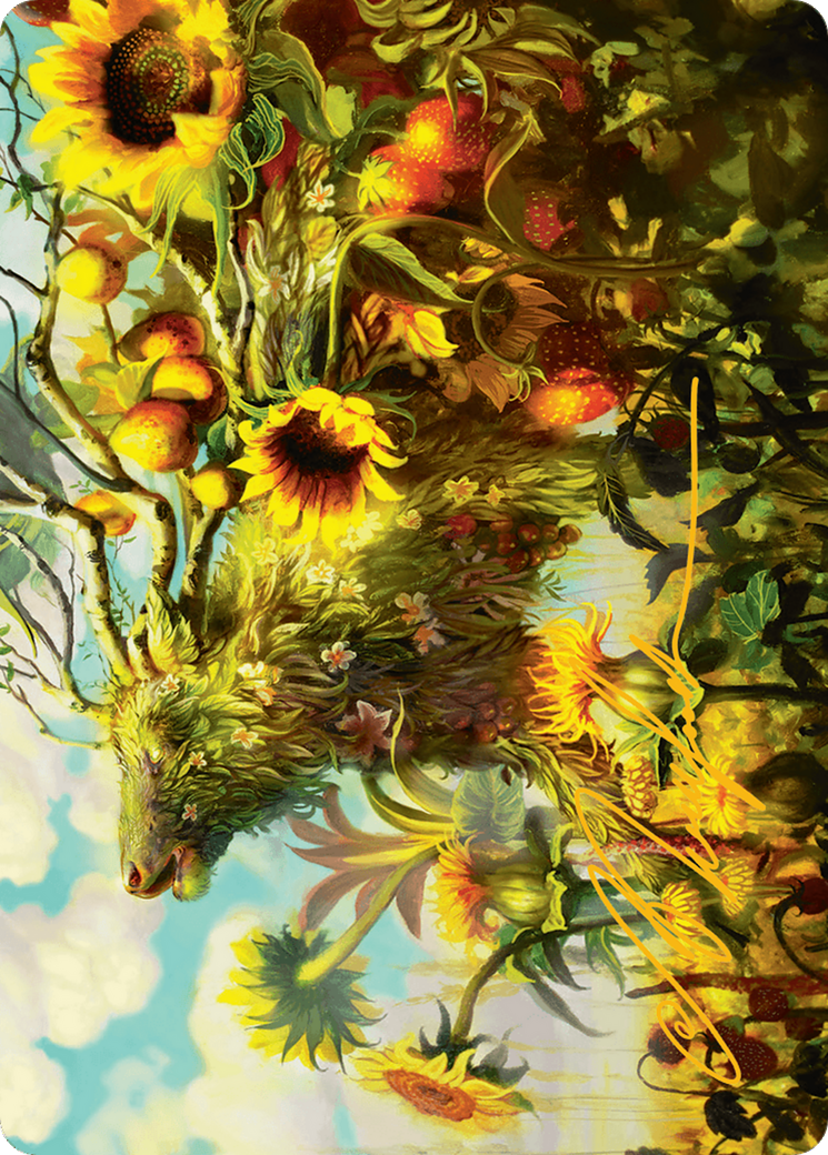 Beza, the Bounding Spring Art Card (Gold-Stamped Signature) [Bloomburrow Art Series] | Exor Games Dartmouth