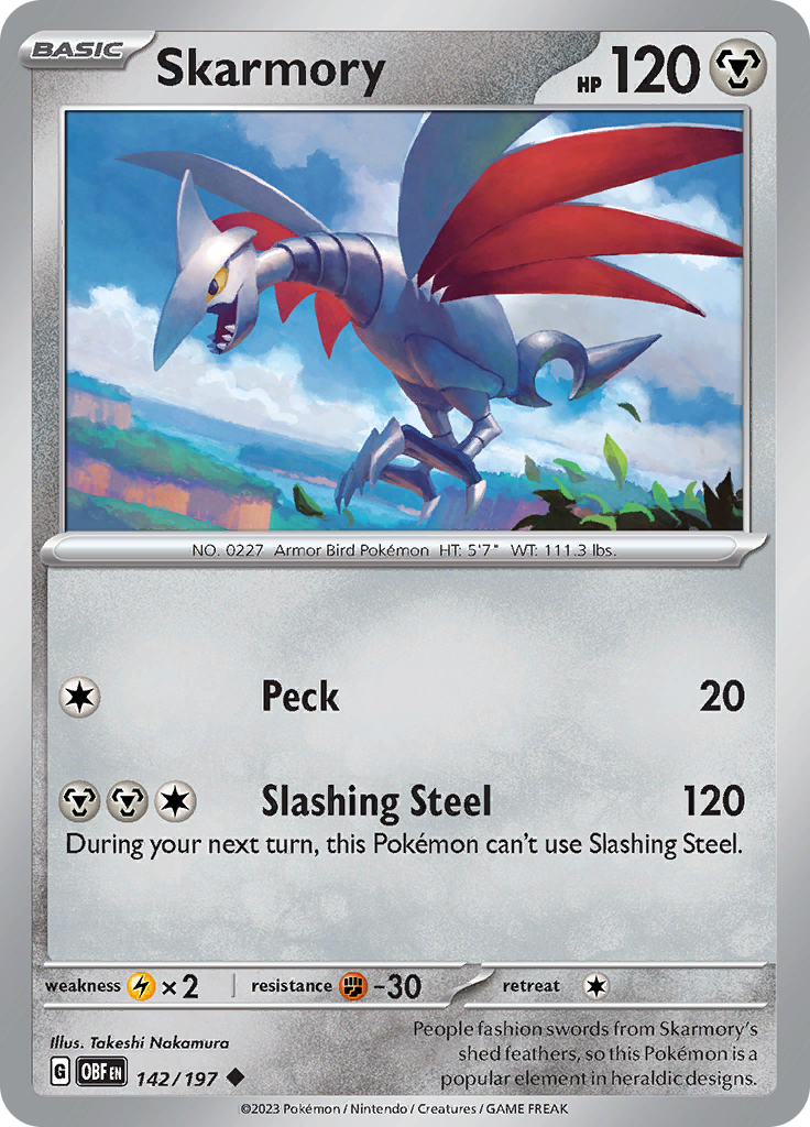 Skarmory (142/197) [Scarlet & Violet: Obsidian Flames] | Exor Games Dartmouth