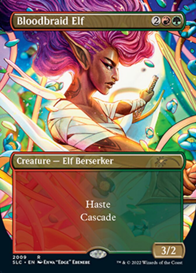 Bloodbraid Elf (Borderless Alternate Art) [Secret Lair Countdown Kit] | Exor Games Dartmouth