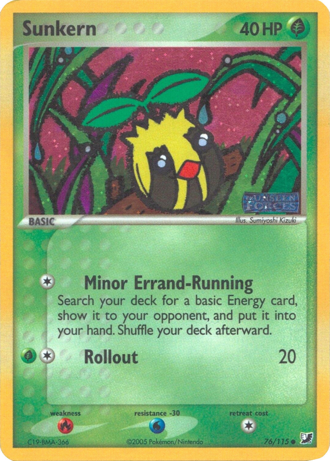 Sunkern (76/115) (Stamped) [EX: Unseen Forces] | Exor Games Dartmouth
