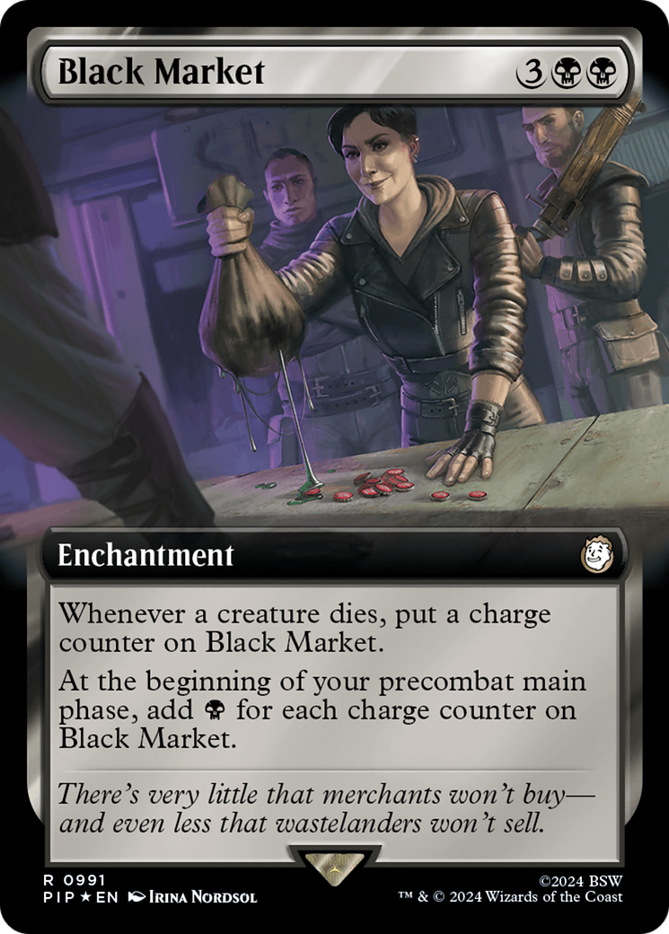 Black Market (Extended Art) (Surge Foil) [Fallout] | Exor Games Dartmouth