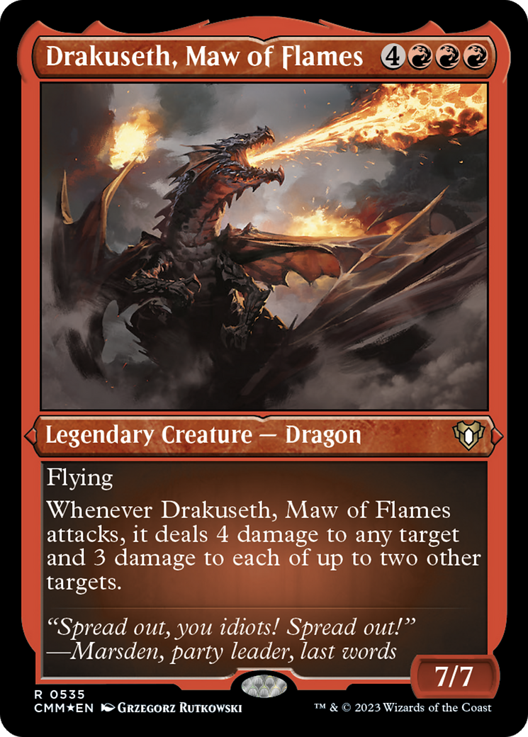Drakuseth, Maw of Flames (Foil Etched) [Commander Masters] | Exor Games Dartmouth