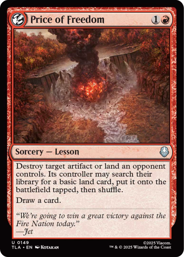 Price of Freedom [Avatar: The Last Airbender] | Exor Games Dartmouth