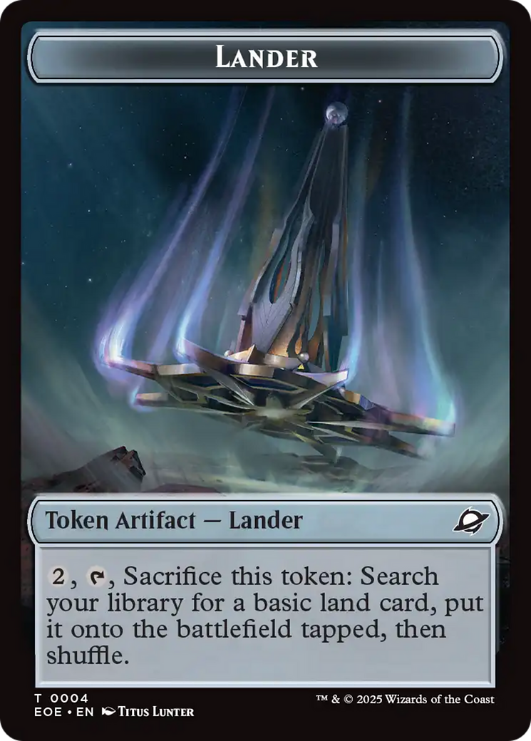Human Soldier // Lander (0004) Doubled-Sided Token [Edge of Eternities Tokens] | Exor Games Dartmouth