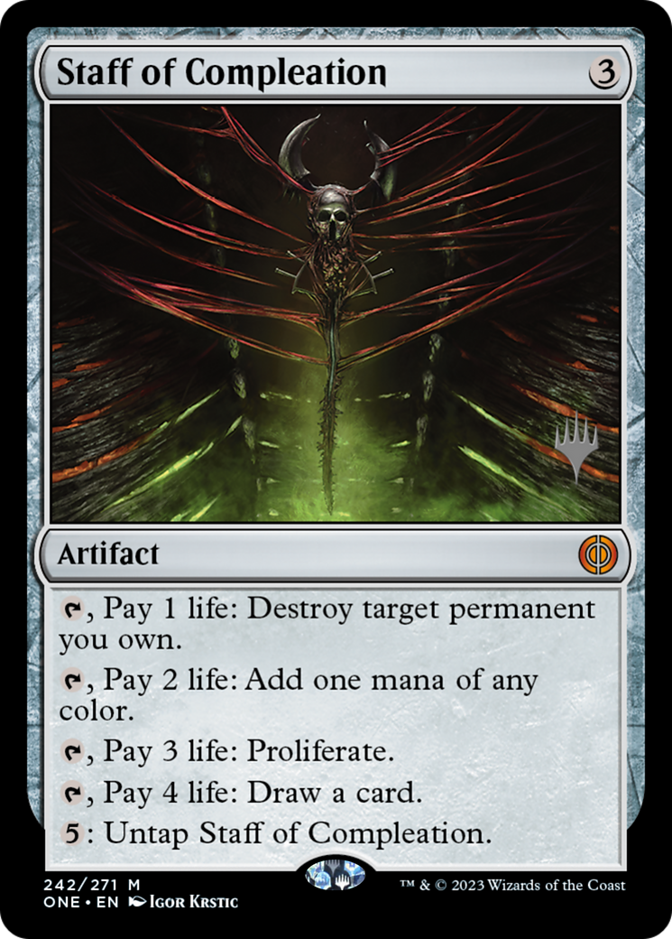Staff of Compleation (Promo Pack) [Phyrexia: All Will Be One Promos] | Exor Games Dartmouth