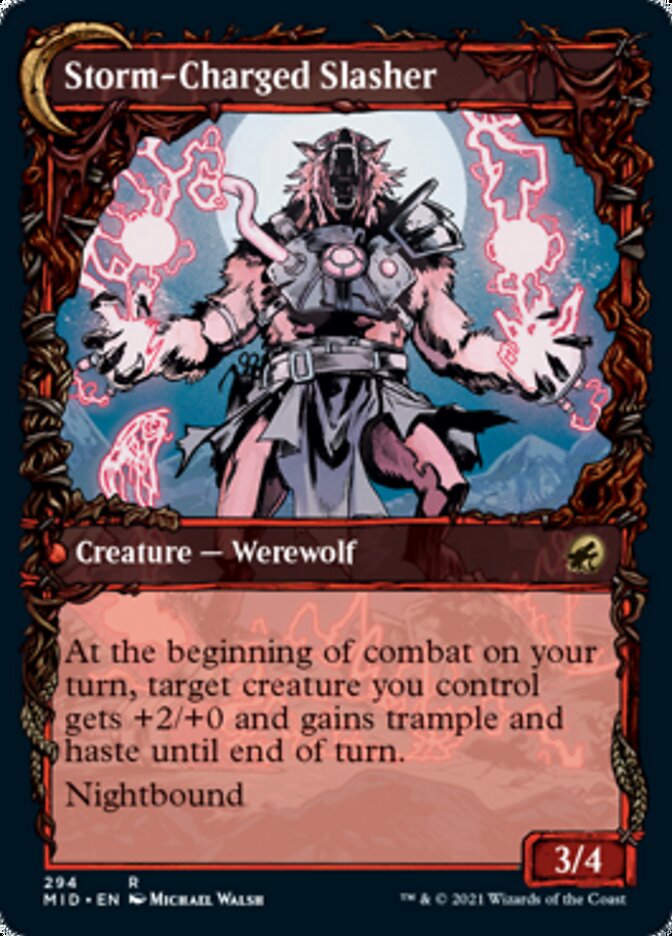 Reckless Stormseeker // Storm-Charged Slasher (Showcase Equinox) [Innistrad: Midnight Hunt] | Exor Games Dartmouth