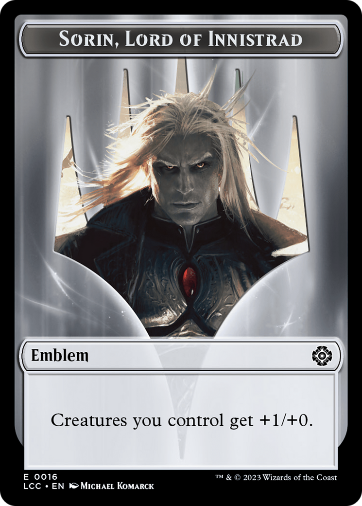 Emblem - Sorin, Lord of Innistrad // Vampire (0004) Double-Sided Token [The Lost Caverns of Ixalan Commander Tokens] | Exor Games Dartmouth