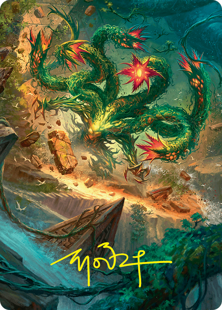 Mossborn Hydra Art Card (42/54) (Gold-Stamped Signature) [Foundations Art Series] | Exor Games Dartmouth
