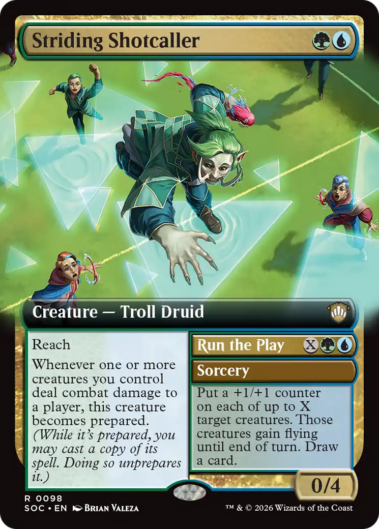Striding Shotcaller (Extended Art) [Secrets of Strixhaven Commander] | Exor Games Dartmouth