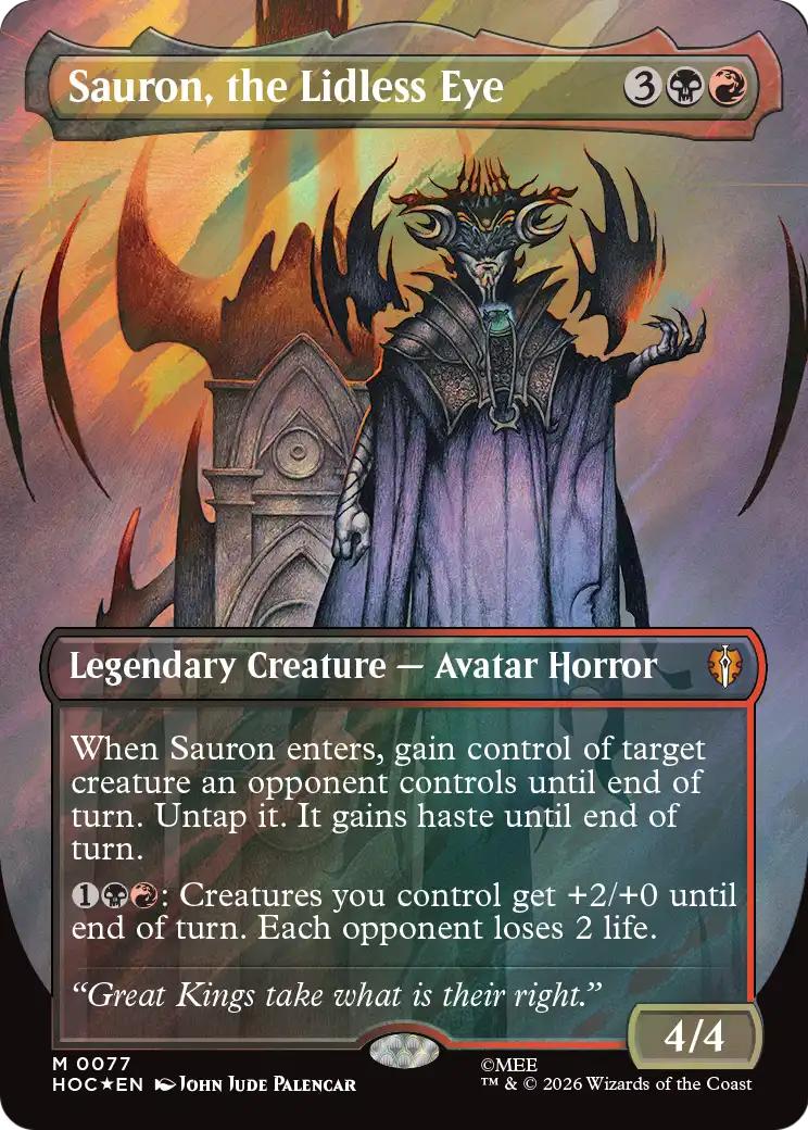 Sauron, the Lidless Eye (Borderless) (Surge Foil) [The Hobbit: Eternal-Legal] | Exor Games Dartmouth