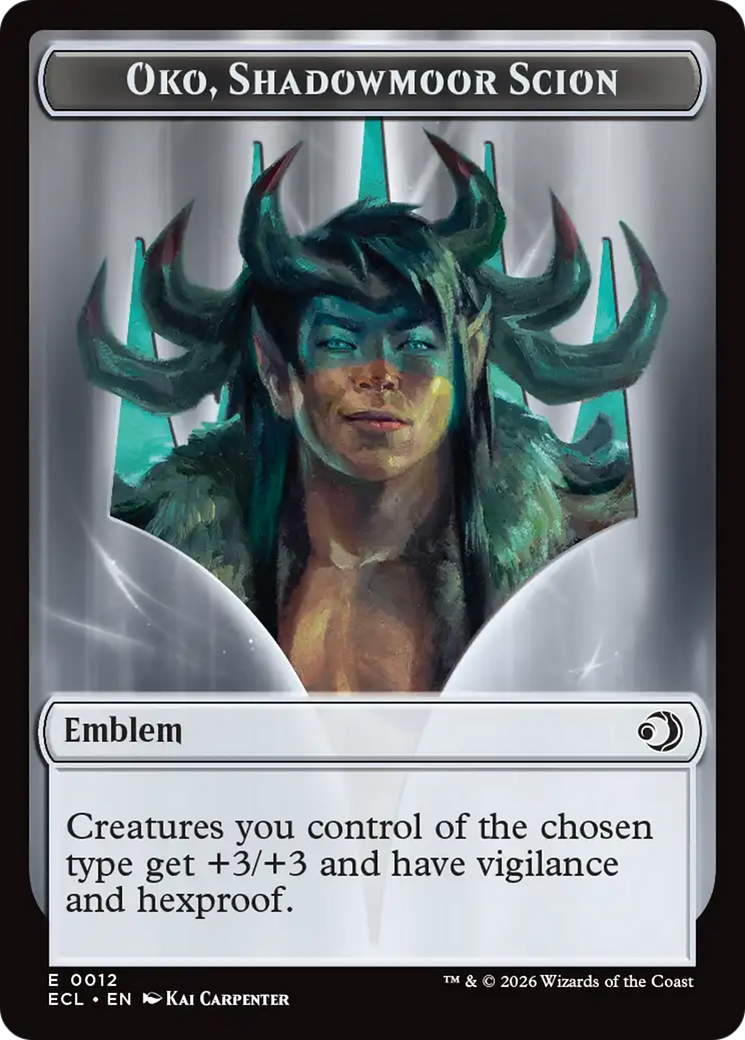 Elk // Emblem - Oko, Shadowmoor Scion Double-Sided Token [Lorwyn Eclipsed Tokens] | Exor Games Dartmouth