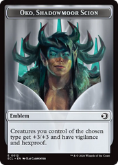 Elk // Emblem - Oko, Shadowmoor Scion Double-Sided Token [Lorwyn Eclipsed Tokens] | Exor Games Dartmouth