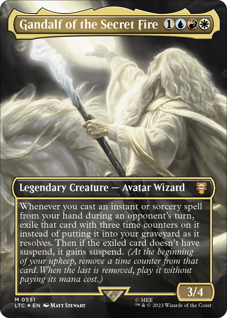 Gandalf of the Secret Fire (Borderless) (Surge Foil) [The Lord of the Rings: Tales of Middle-Earth Commander] | Exor Games Dartmouth